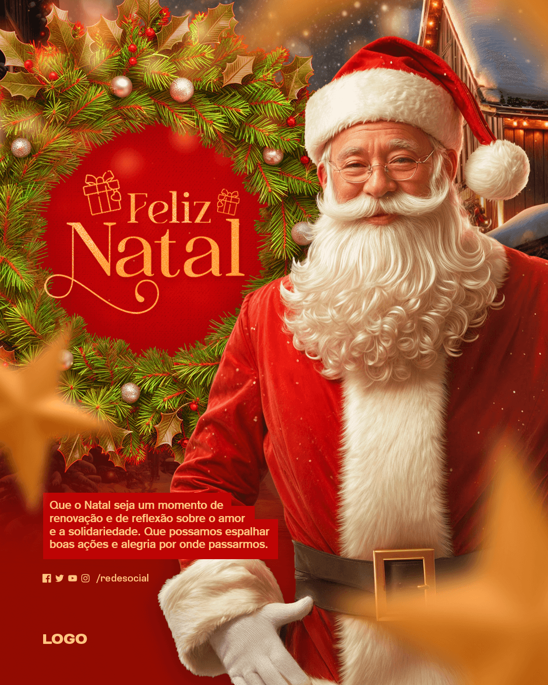 47 PSD Natal Christmas Papai Noel 2024 editável Feed