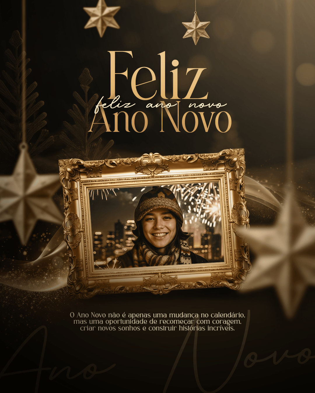 54 PSD Fim de Ano Feliz Ano Novo Reveillon 2025 editável Feed